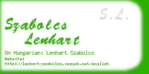 szabolcs lenhart business card